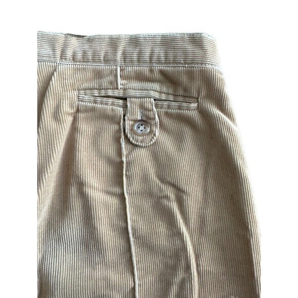CHLOE Corduroy Khaki Tan Front Seam Wide Leg Size 6 Approx Flare Pocket #L2-20 - Picture 7 of 12